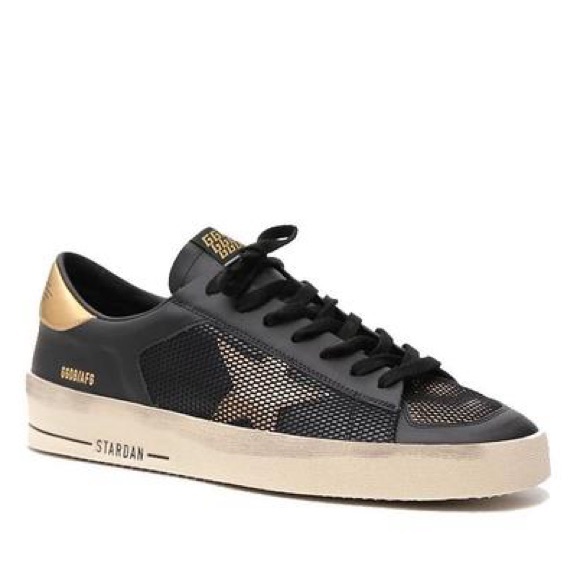 Golden Goose Stardan Sneakers Gold/Black Size 42 US 12 Women’s Shoes - Picture 1 of 12